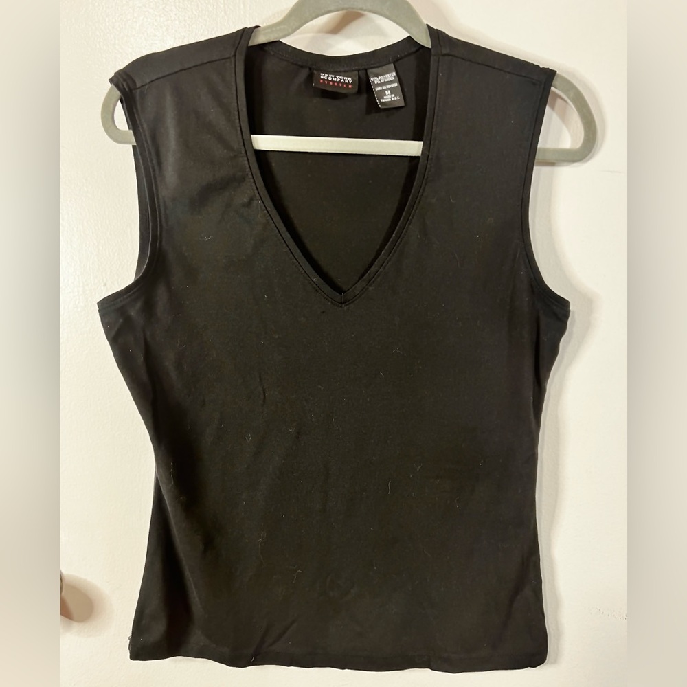 New York & Company Black Fitted Sleeveless Tank Top